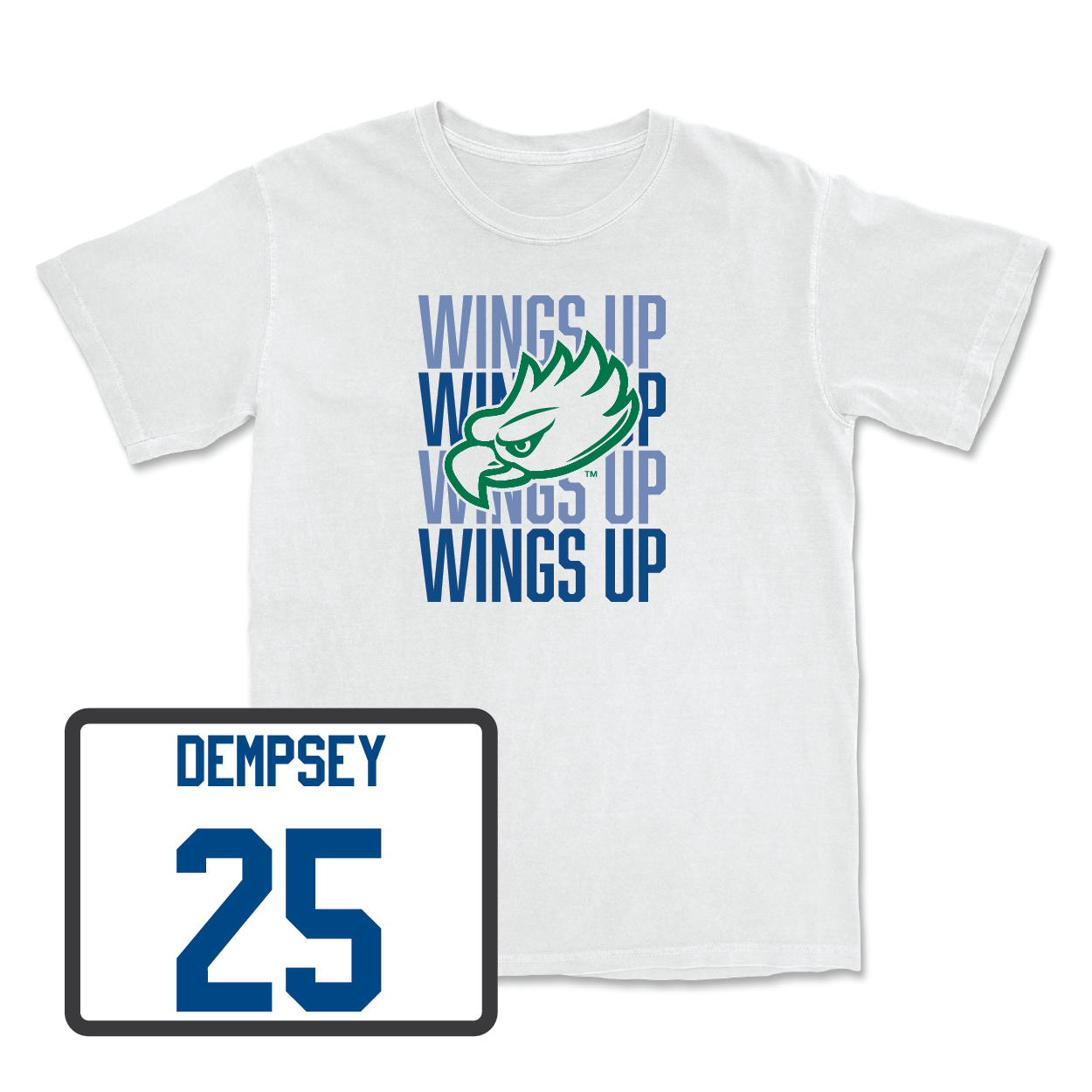 Baseball White Wings Up Tee - Evan Dempsey