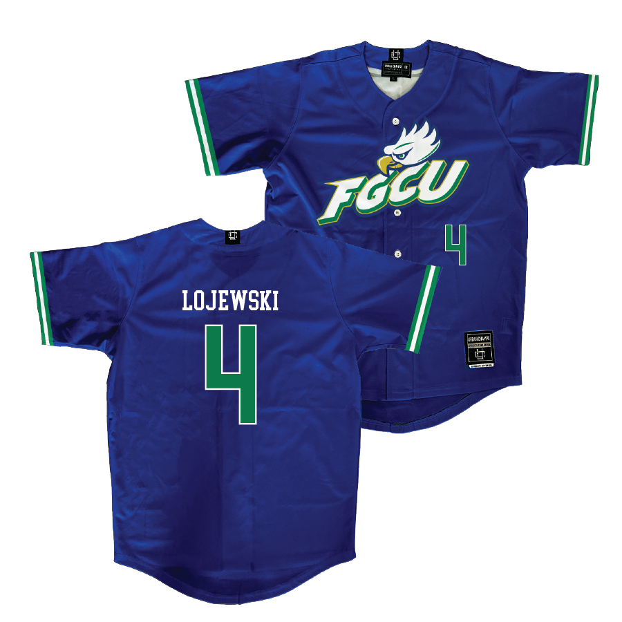 FGCU Baseball Royal Jersey - Jacob Lojewski