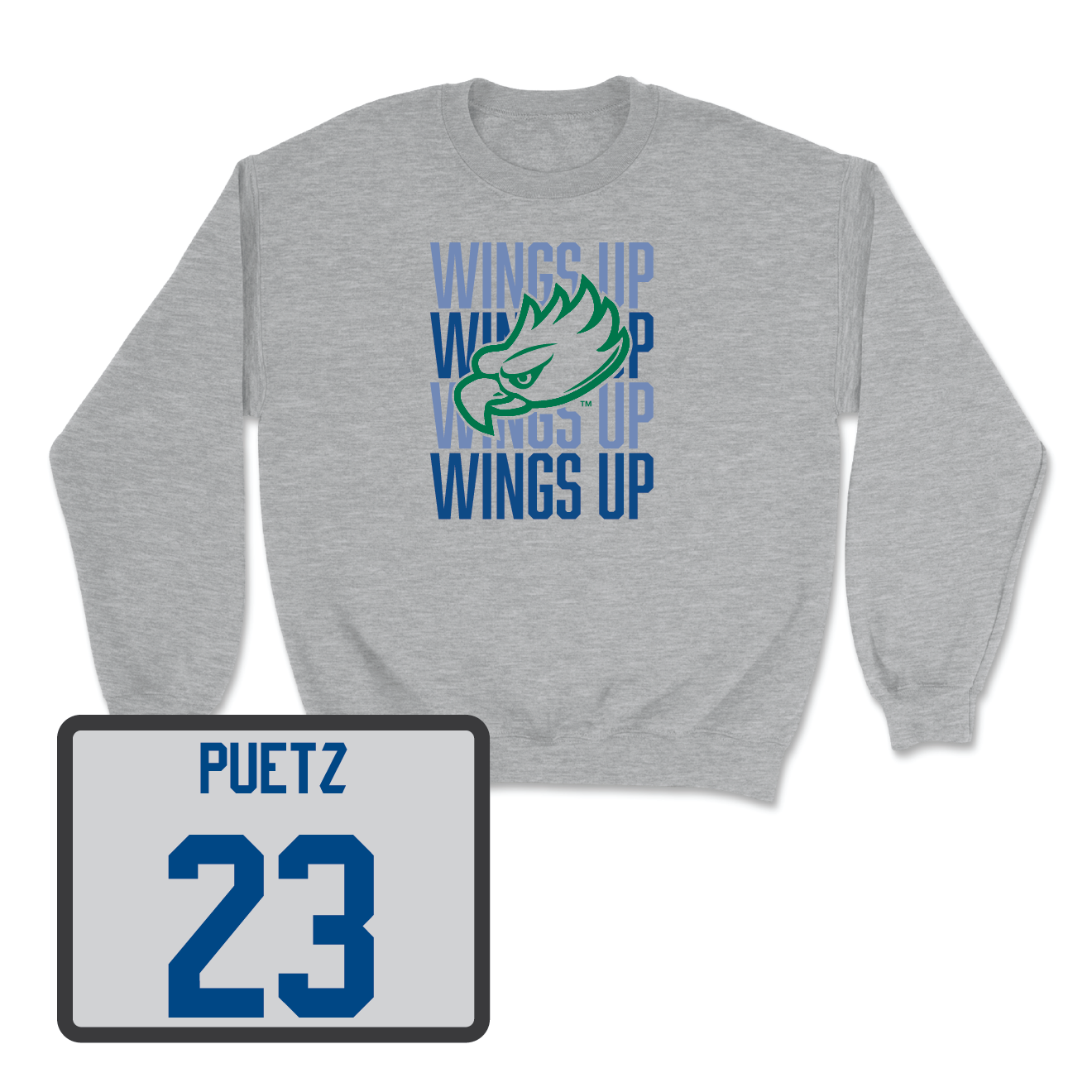 Sport Grey Volleyball Wings Up Crew  - Shanelle Puetz