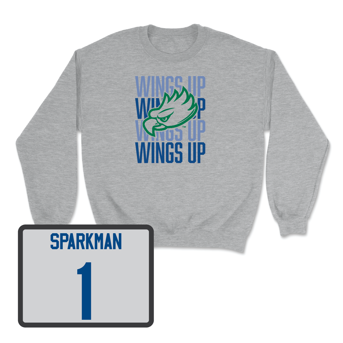 Sport Grey Softball Wings Up Crew  - Allison Sparkman