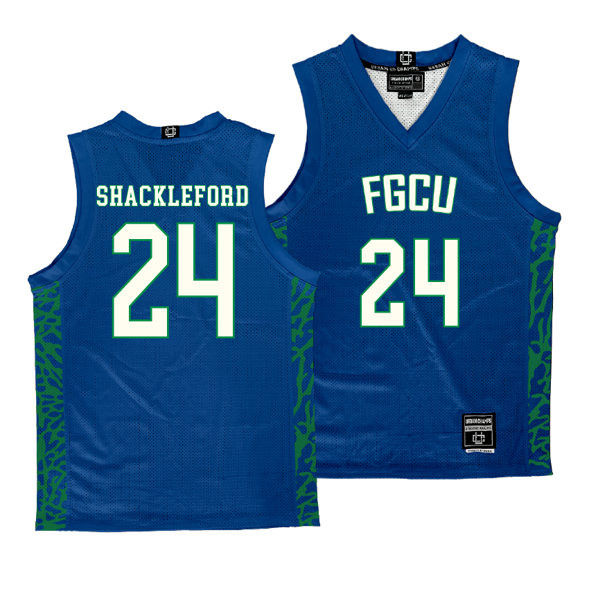 FGCU Men's Basketball Royal Jersey - Josiah Shackleford | #24