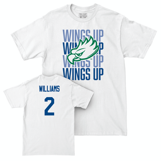 Men's Basketball White Wings Up Tee  - Darren Williams