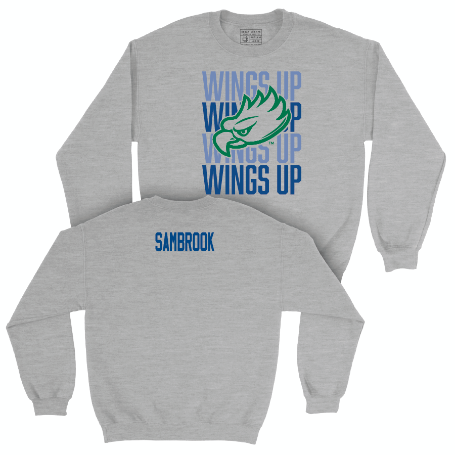 Sport Grey Volleyball Wings Up Crew  - Audrey Sambrook